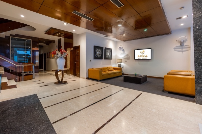 Lobby & Reception at Hotel Aura New Delhi