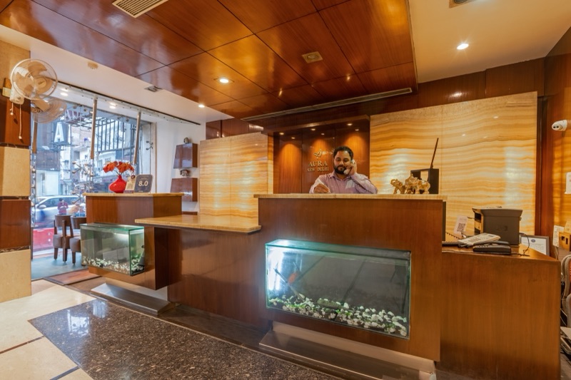 Lobby & Reception at Hotel Aura New Delhi